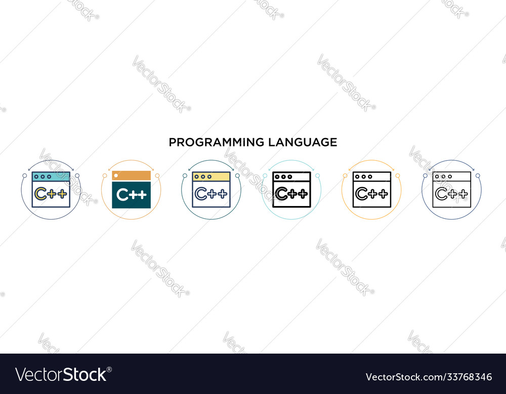 Programmiersprache-Icon in gefüllter dünner Linie