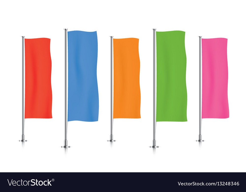 Row Of Colorful Vertical Banner Flags Royalty Free Vector