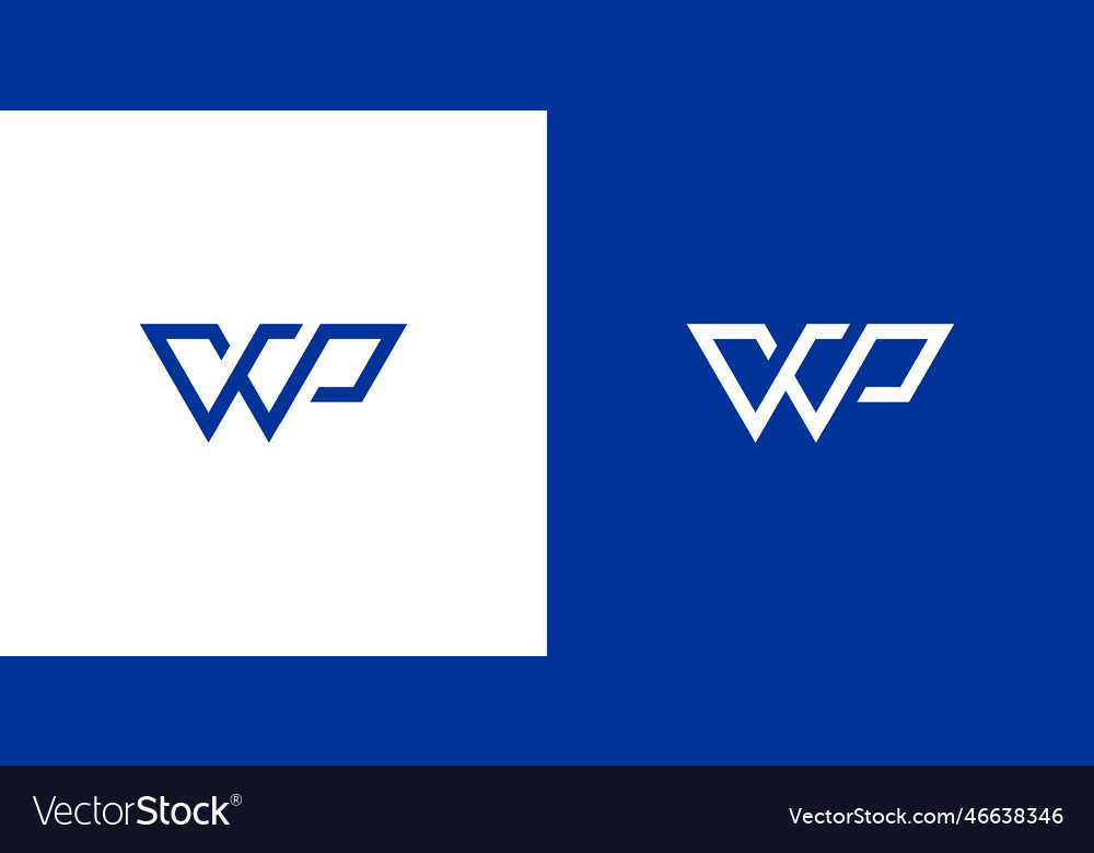 Unique and modern wp logo design Royalty Free Vector Image