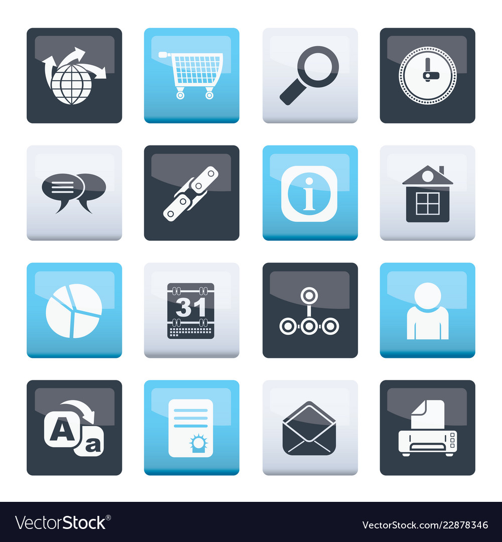 Web site internet and computer icons vector image Web site internet and computer icons