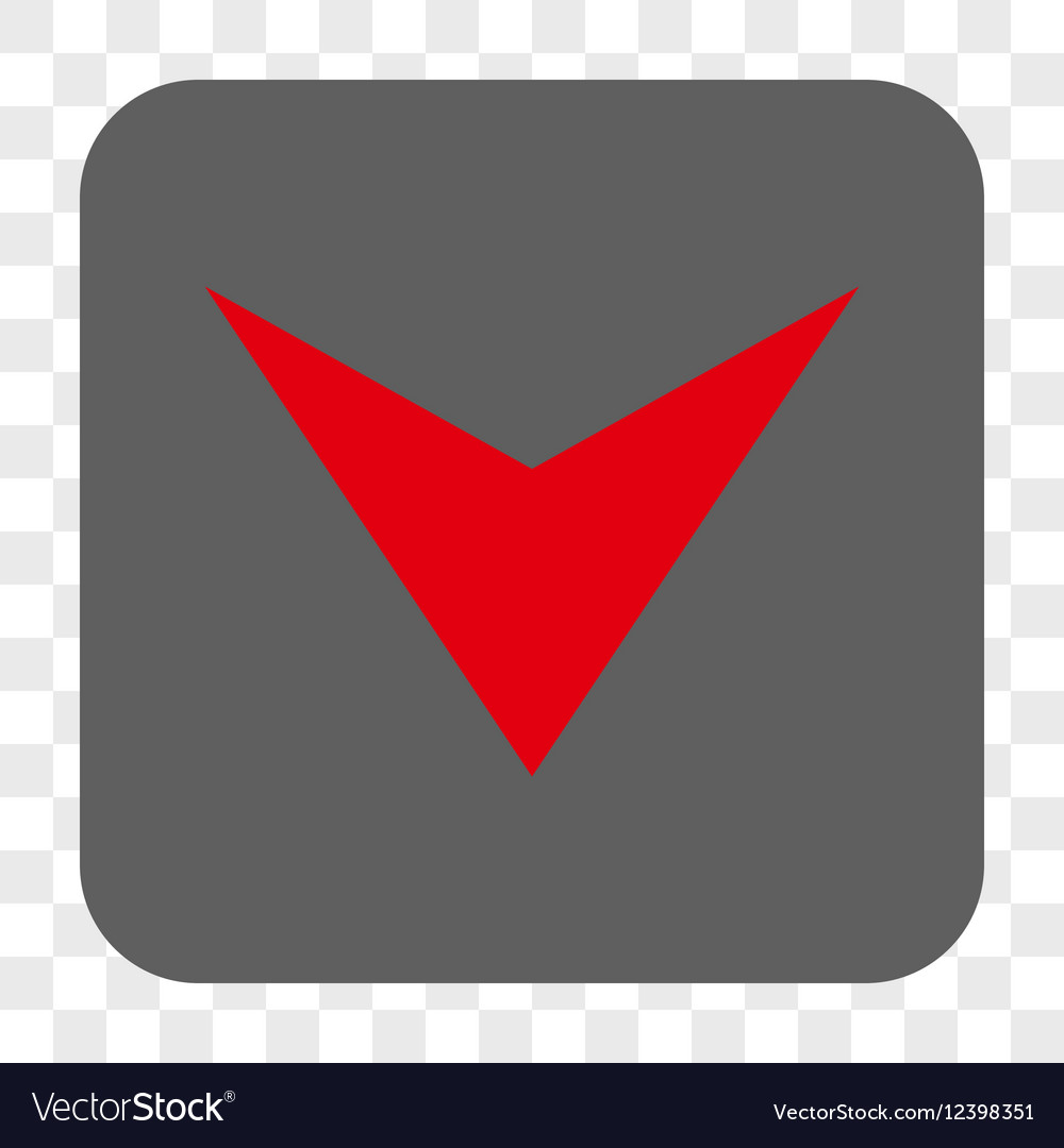 Arrowhead down rounded square button
