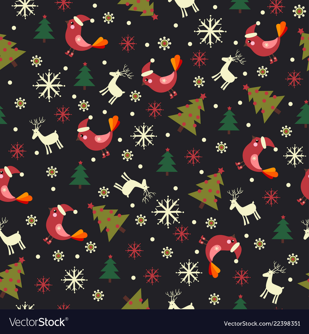 Christmas pattern with trees vector image Christmas pattern with trees