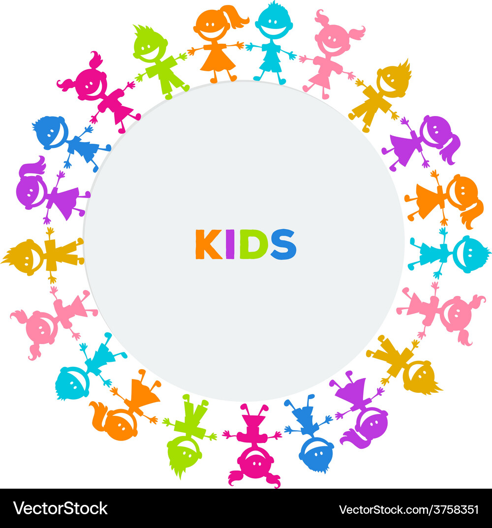 Colorful kids friends image Royalty Free Vector Image