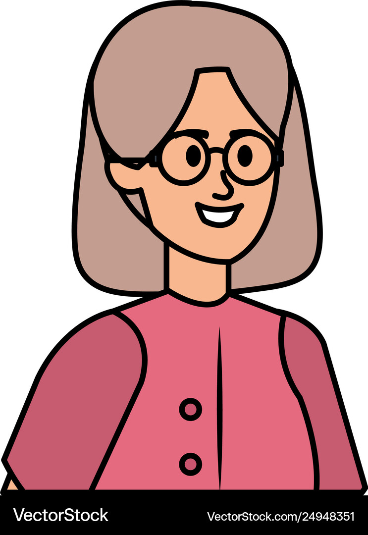 Cute grandmother avatar character Royalty Free Vector Image