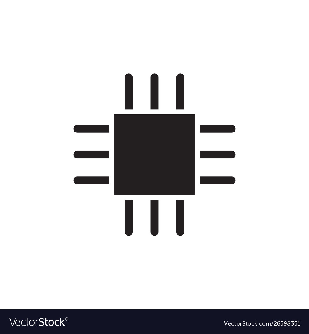 Flat glyph ic Prozessor Mikrochip Computer cpu vector image Flat glyph ic Prozessor Mikrochip Computer cpu