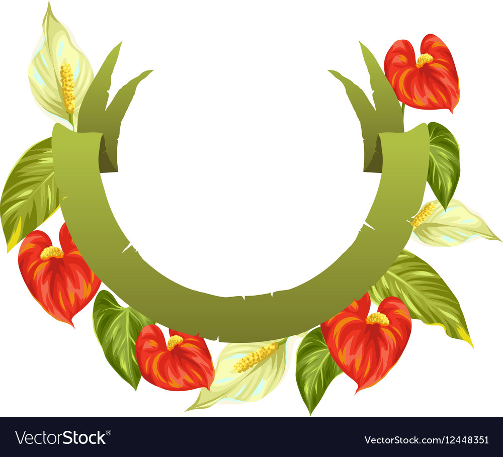 Floral Ribbon with Spathiphyllum and Anthurium
