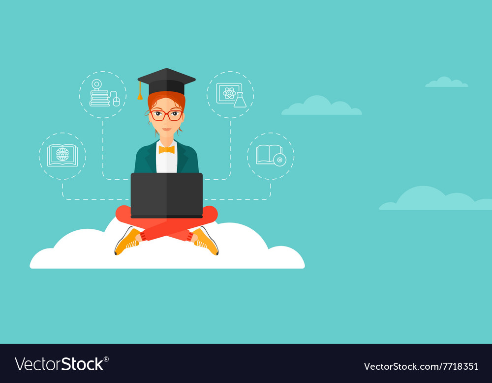 Graduate sitting on cloud