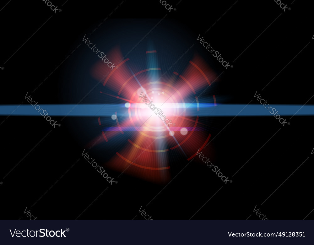 Lens flare isolated on black background