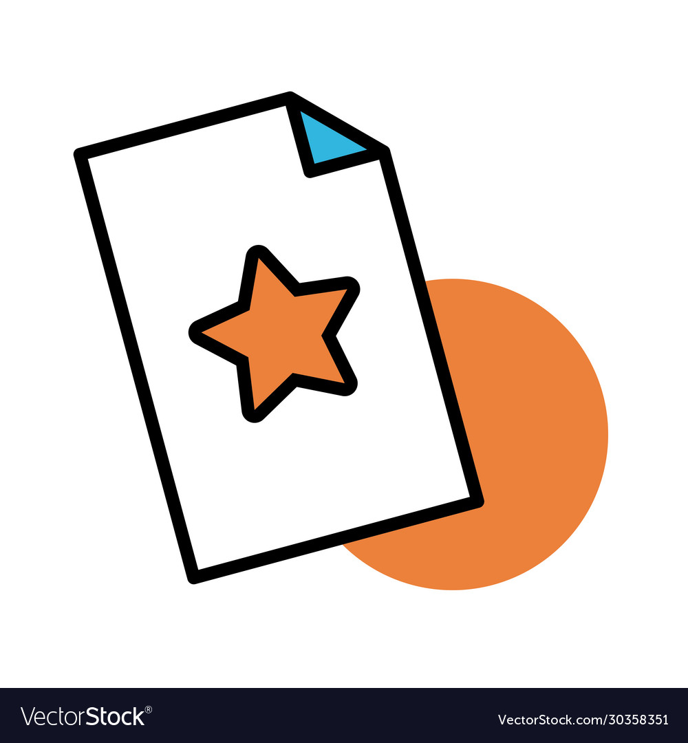 Paper document line and fill style icon