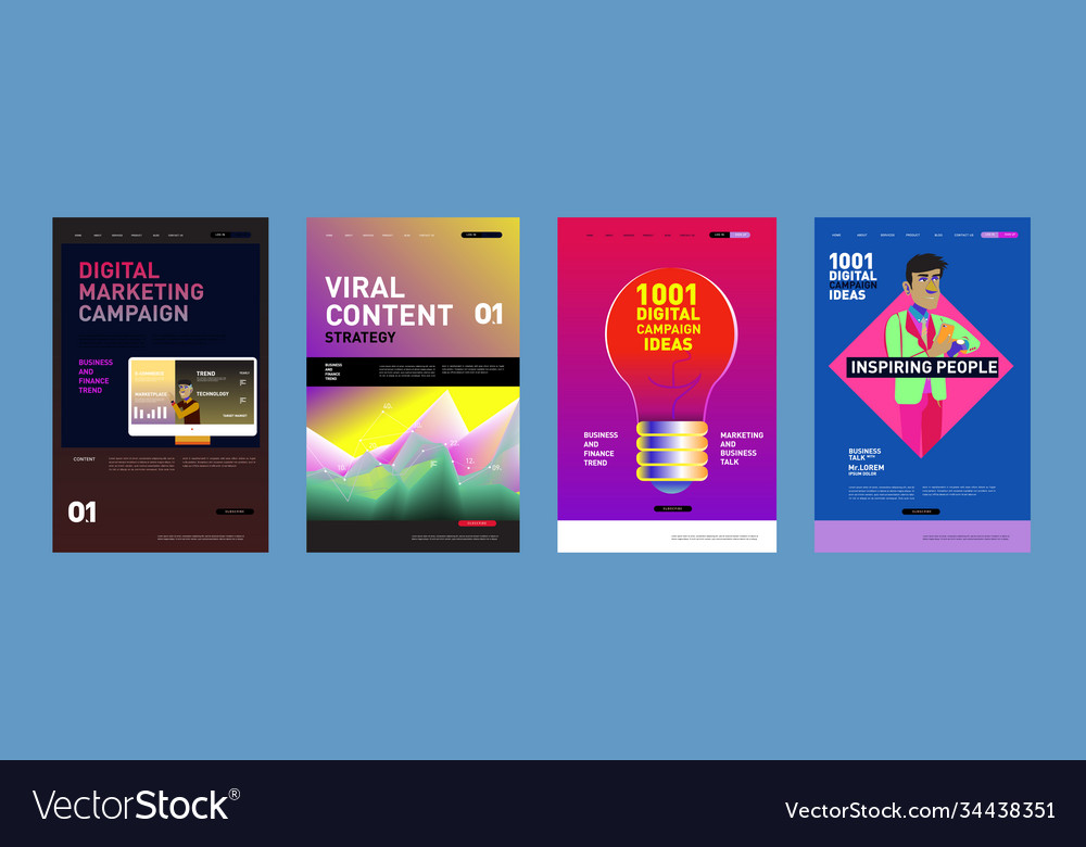 Presentation and website interface layout design Vector Image Presentation and website interface layout design
