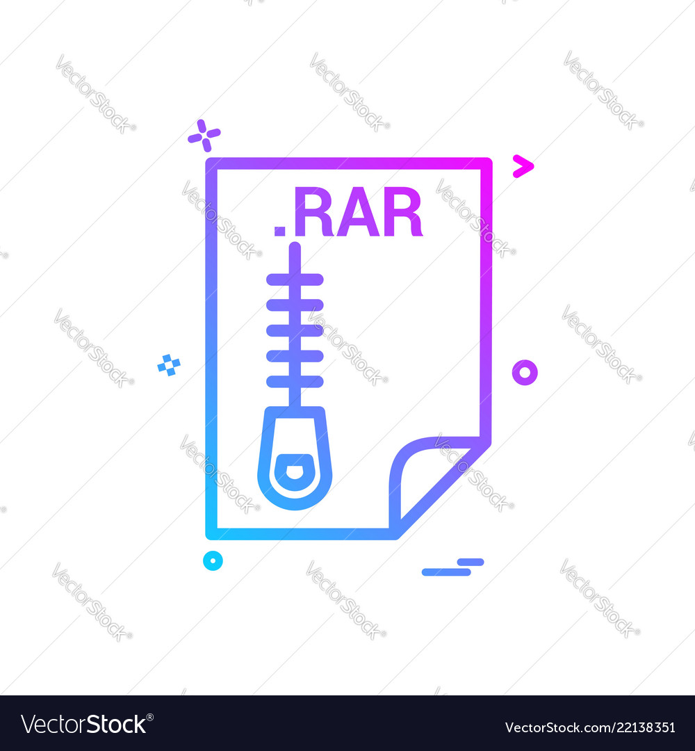 Rar application download file files format icon vector image Rar application download file files format icon