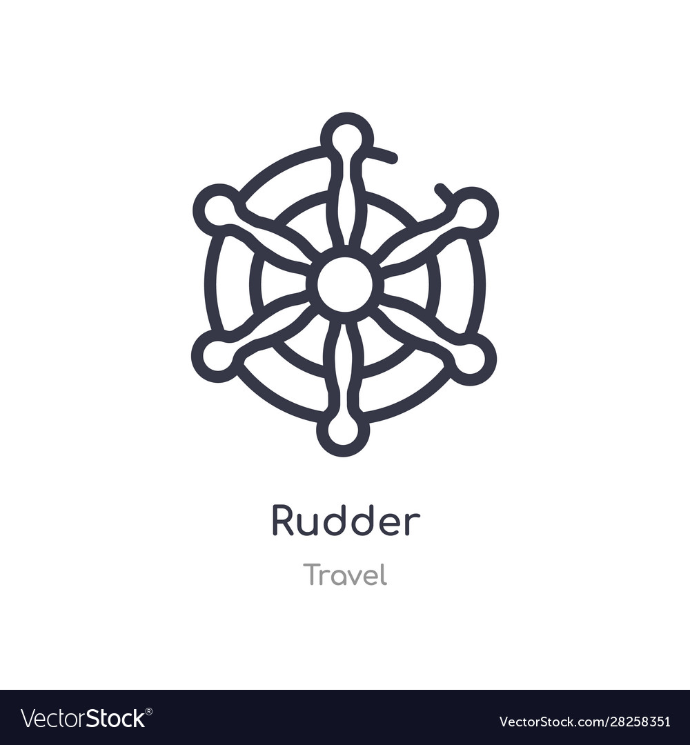 Rudder outline icon isolated line from travel