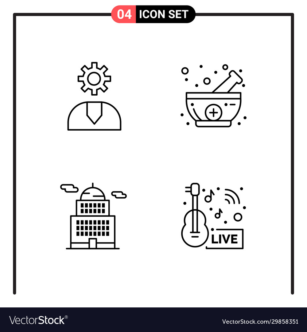 Set 4 line style icons for web and mobile