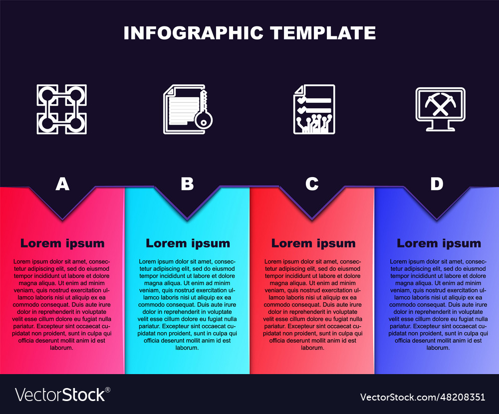 Set line blockchain technology smart contract Vector Image Set line blockchain technology smart contract