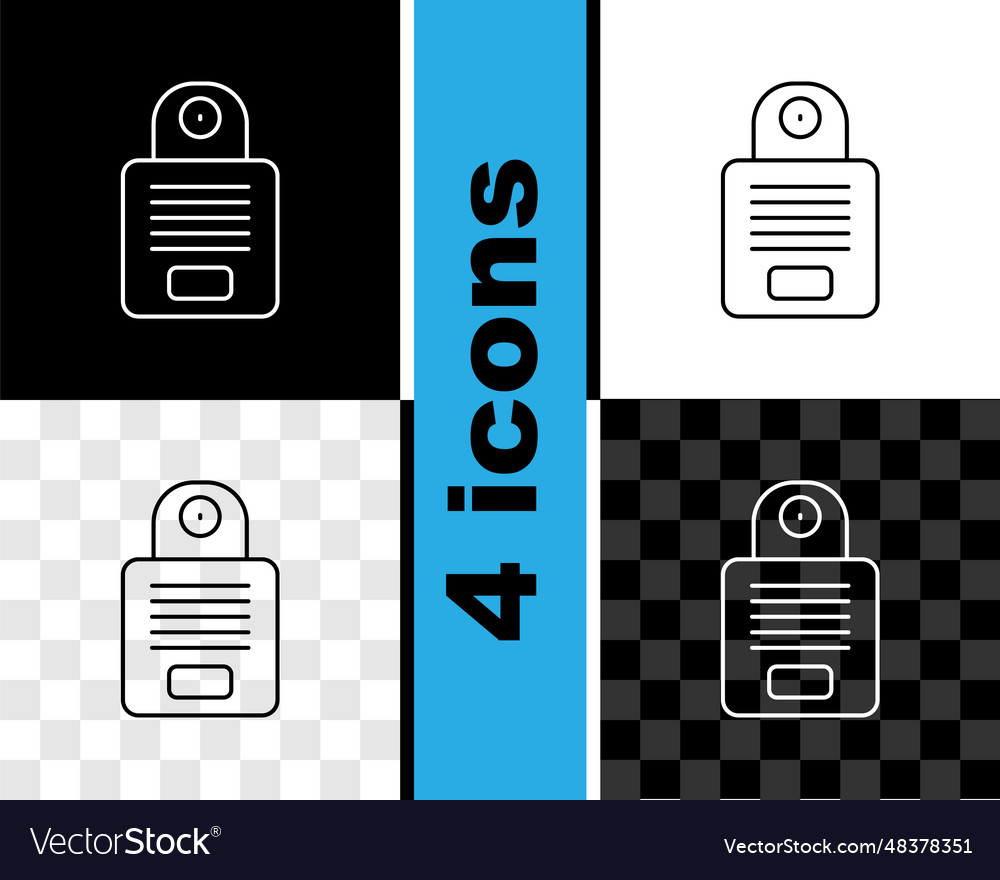 Set line intercom icon isolated on black vector image Set line intercom icon isolated on black