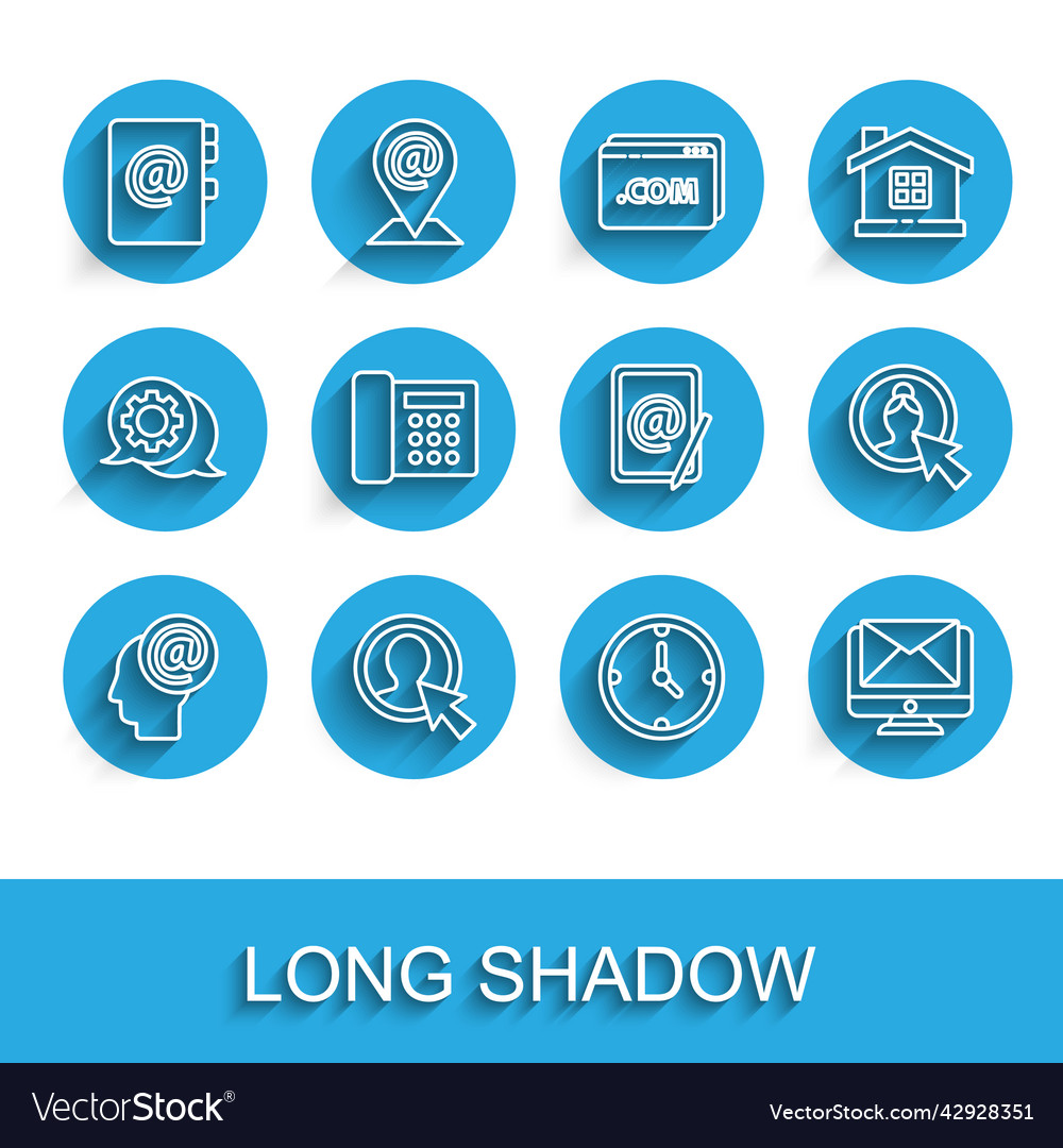 Set line mail and e-mail create account screen vector image Set line mail and e-mail create account screen