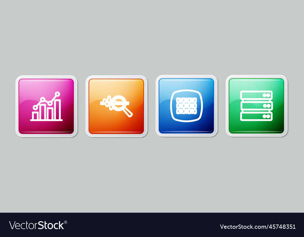 Set line pie chart infographic search data vector image Set line pie chart infographic search data