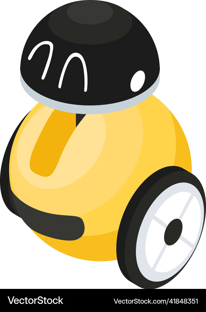 Toy robot isometric composition Royalty Free Vector Image