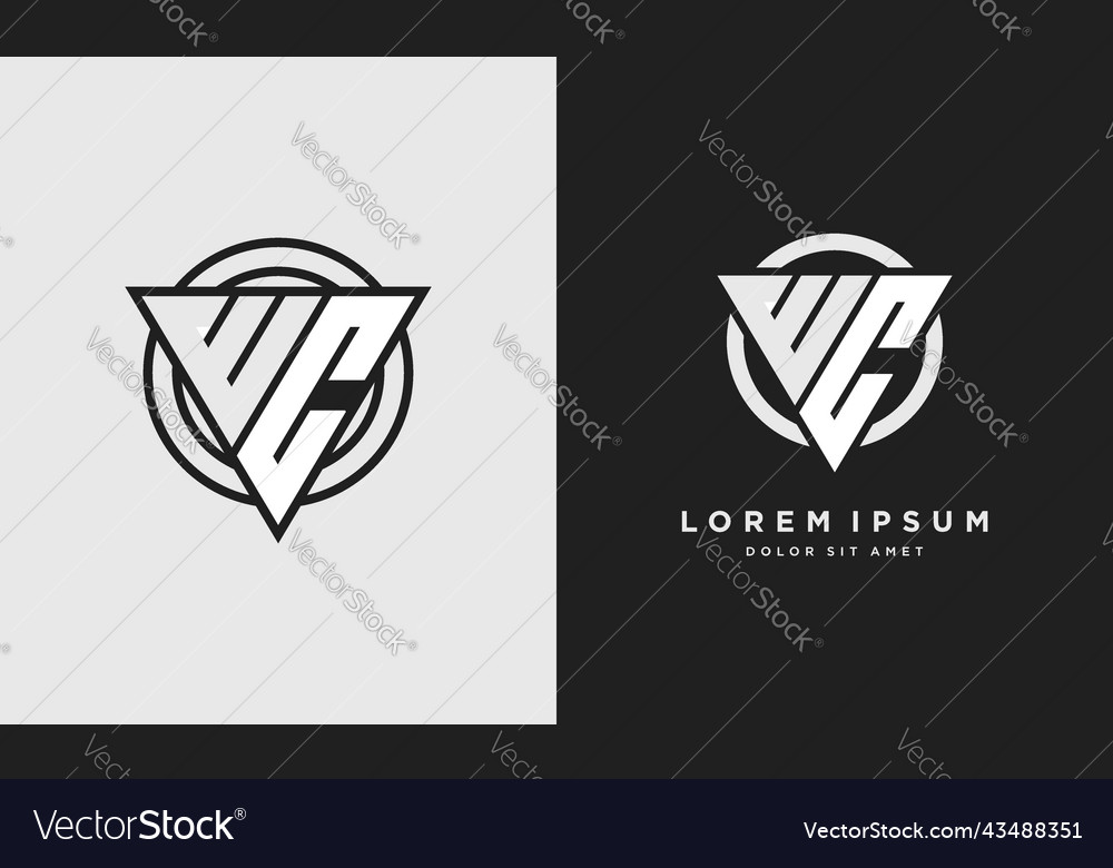 WC Monogram Logo - Triangle Shape