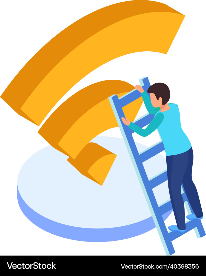 5g wireless isometric composition Royalty Free Vector Image