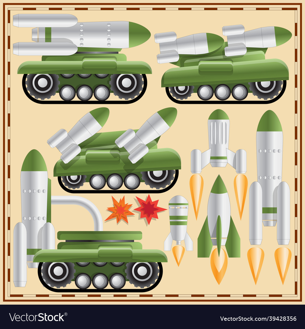 A set of missile military equipment