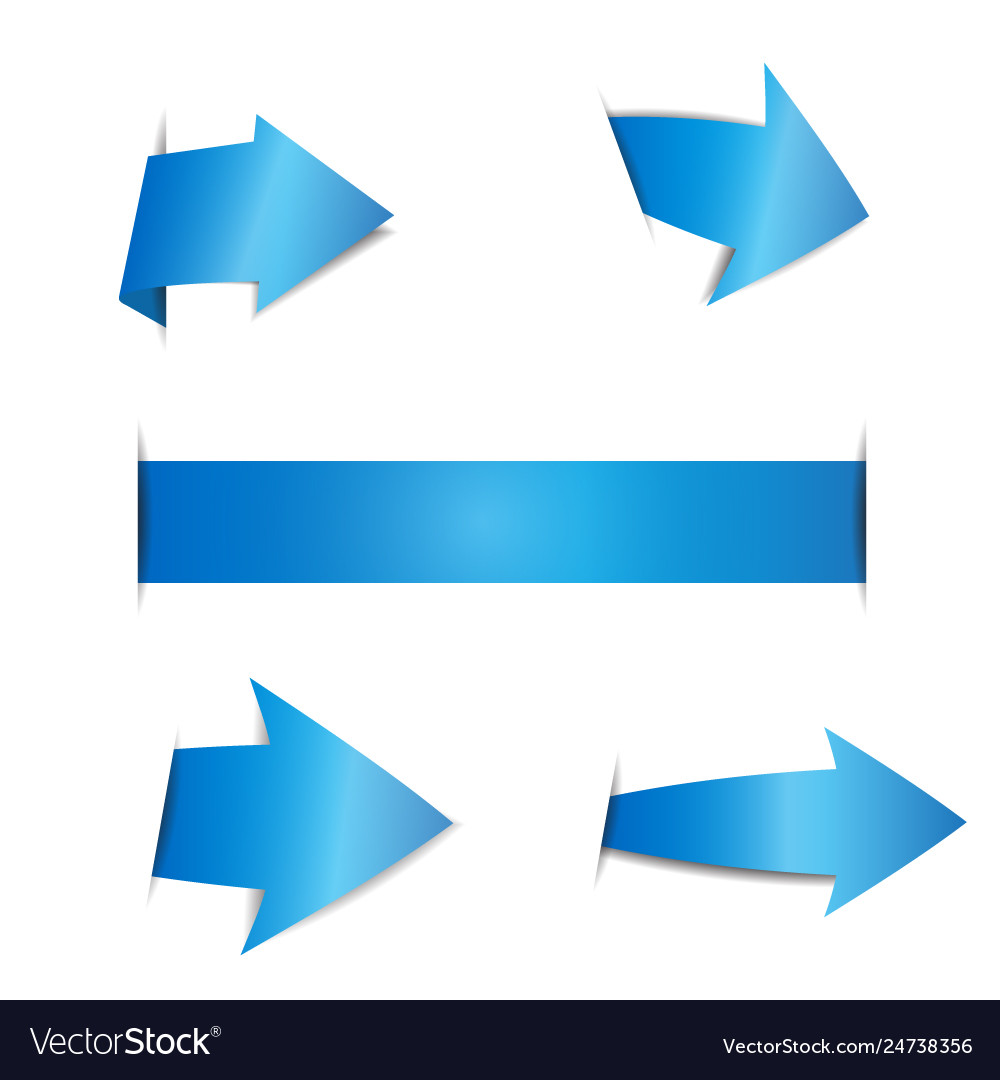 Blue arrow stickers on white background Royalty Free Vector