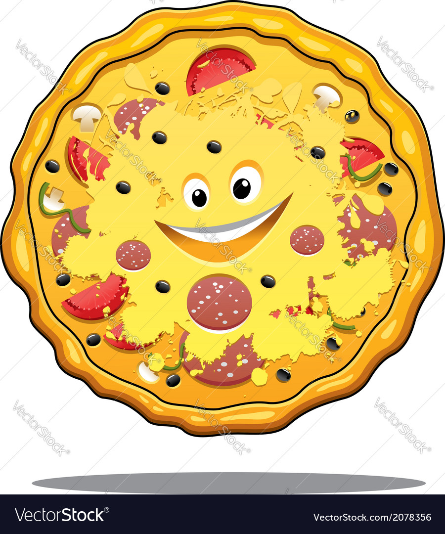 Cartoon Pepperoni Pizza Royalty Free Vector Image