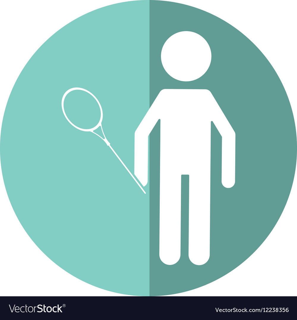 Character badminton player racket shadow