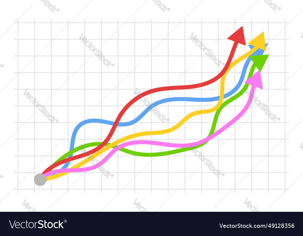 Colorful financial growth arrows