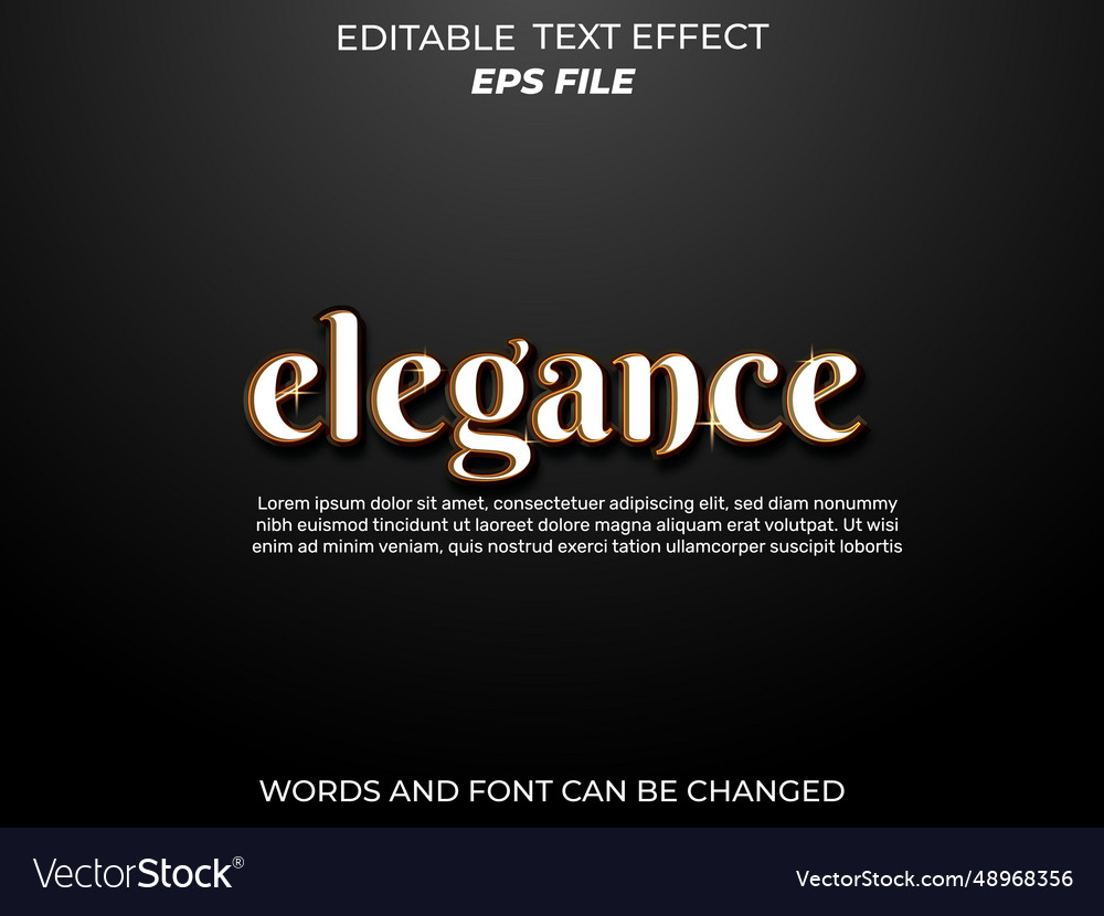 Elegance text effect font editable typography 3d