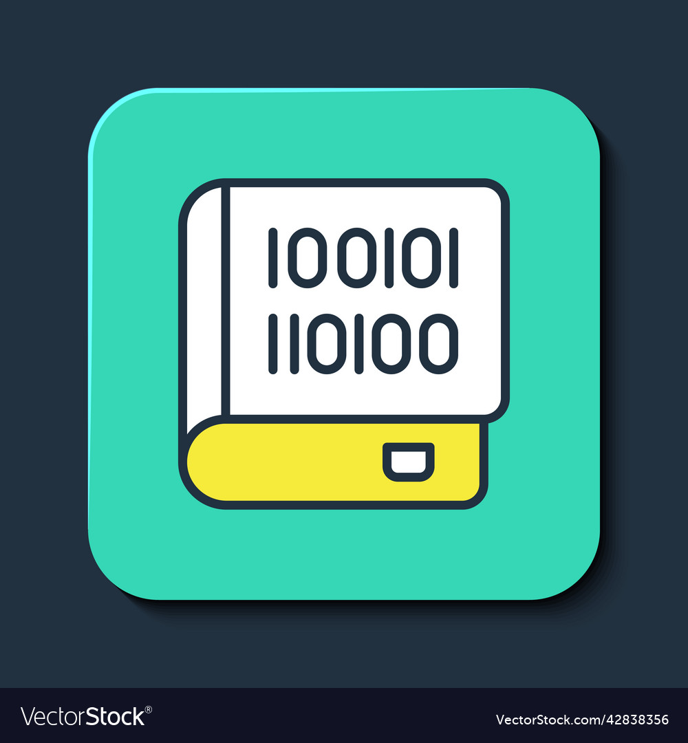 Filled outline books about programming icon vector image Filled outline books about programming icon