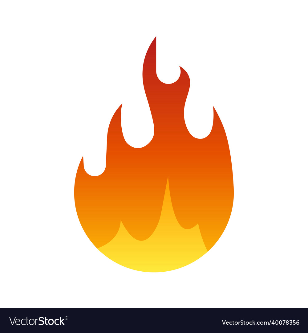 Fire icon isolated from background color gradient Vector Image