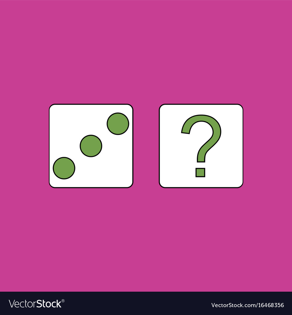 Flat icon design collection dice and question mark