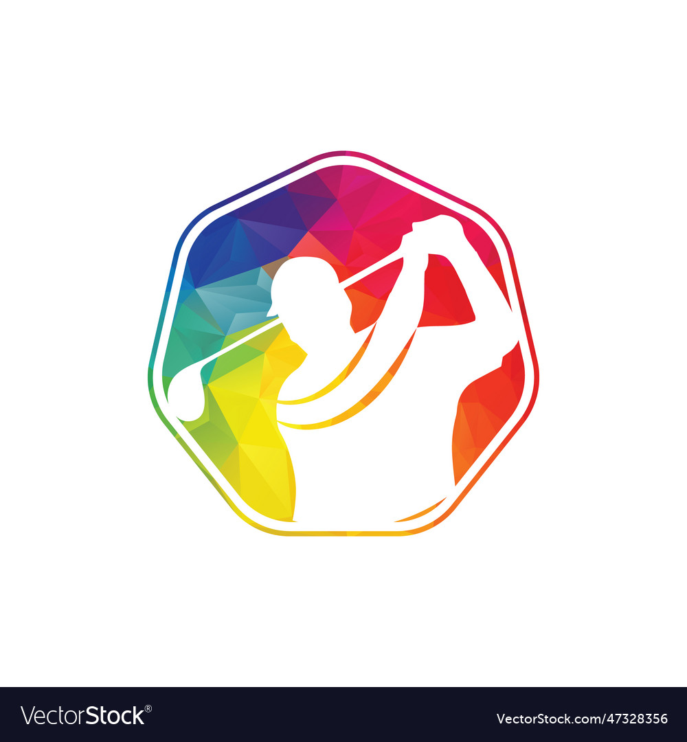 Golf logo swing shoot Royalty Free Vector Image