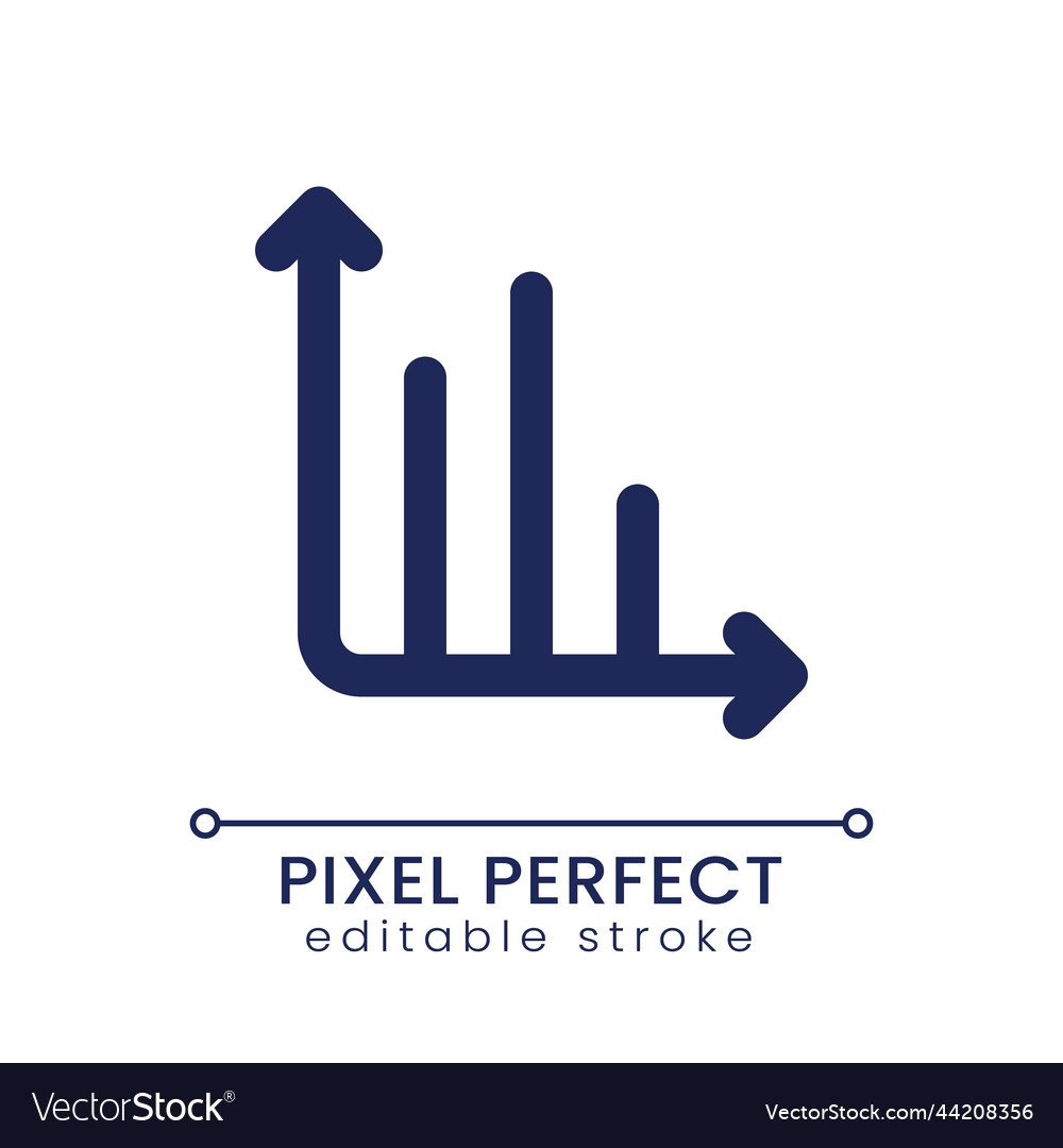 Infochart pixel perfect linear ui icon vector image Infochart pixel perfect linear ui icon