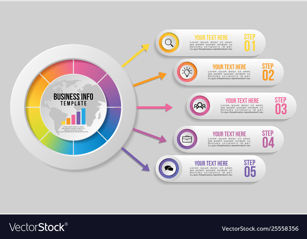 Infografische Designvorlage mit Optionen Schritten