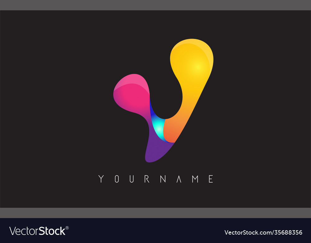 Letter v logo with gradient color design business Vector Image