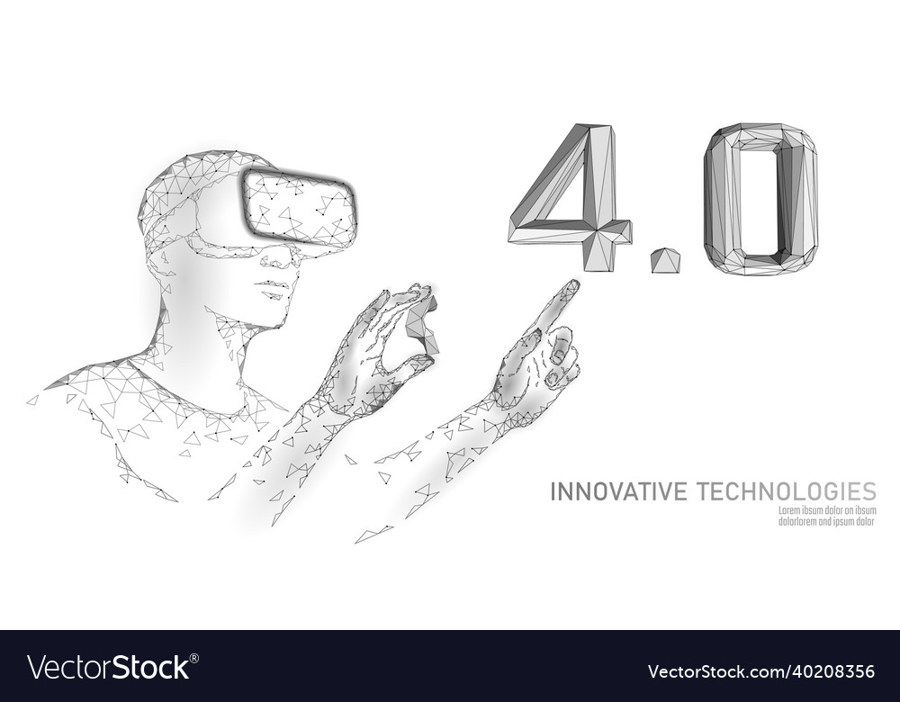 Low poly future industrial revolution concept