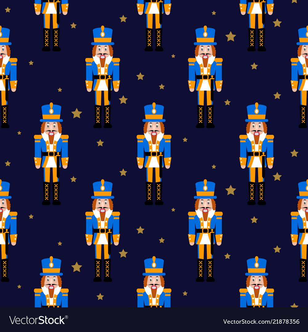 Nutcracker toy red xmas seamless pattern