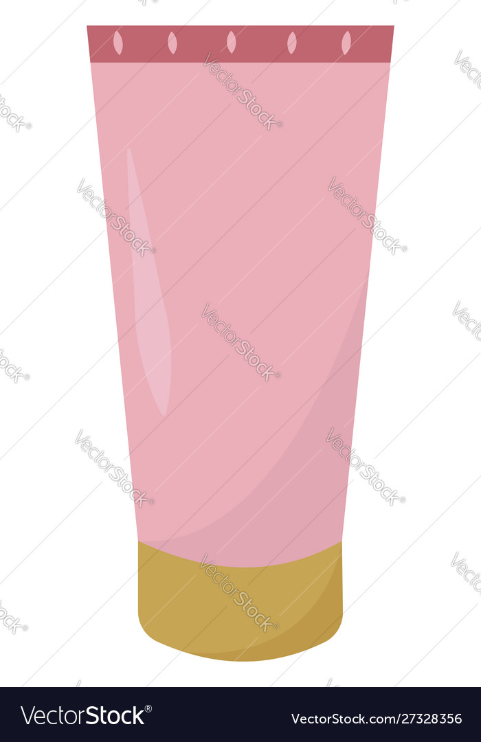 Pink tube on white background