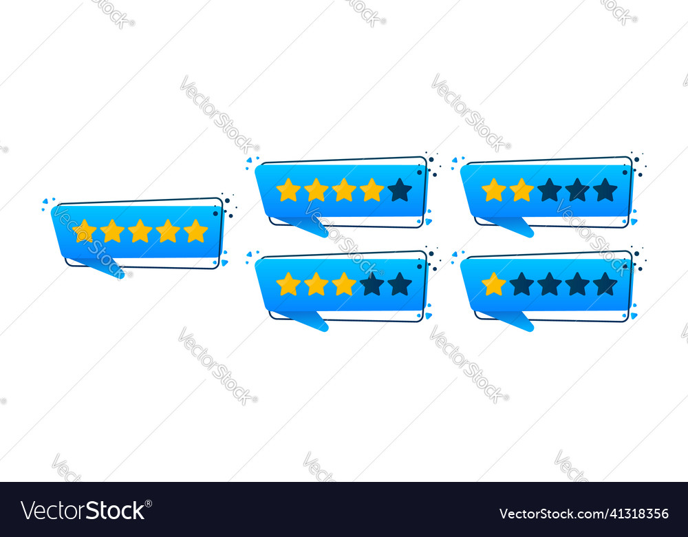 Rating stars badges on a white background