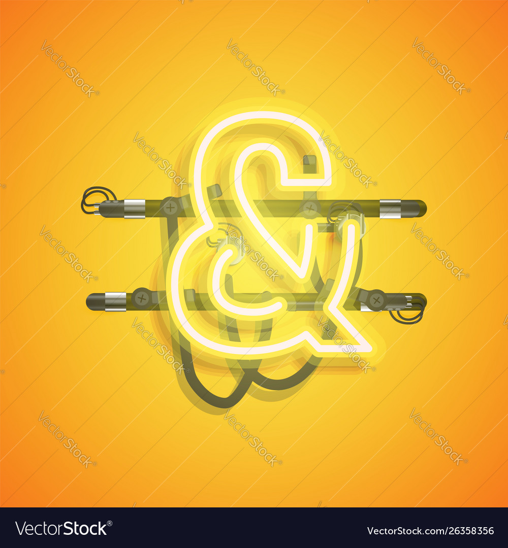 Realistic neon character with wires and console