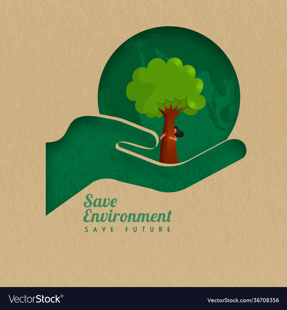 Save Environment Future Concept Based Poster Vector Image