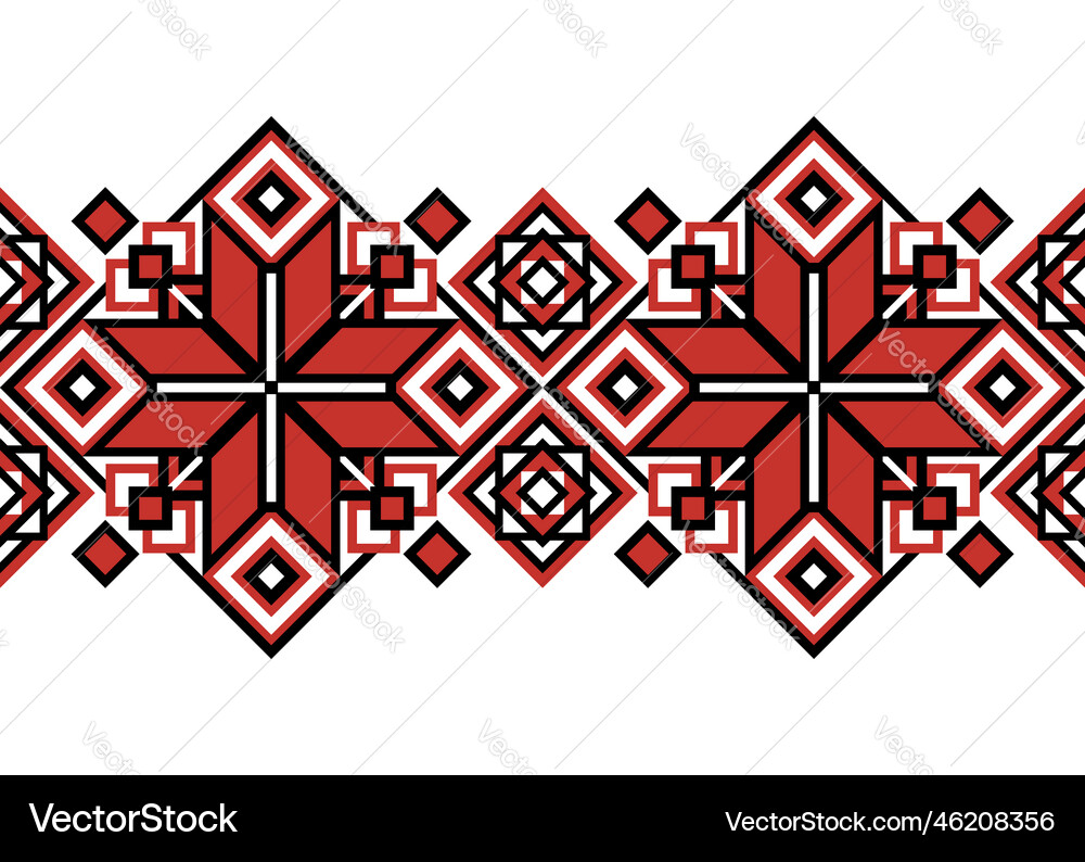 Seamless border with ornamental composition Vector Image