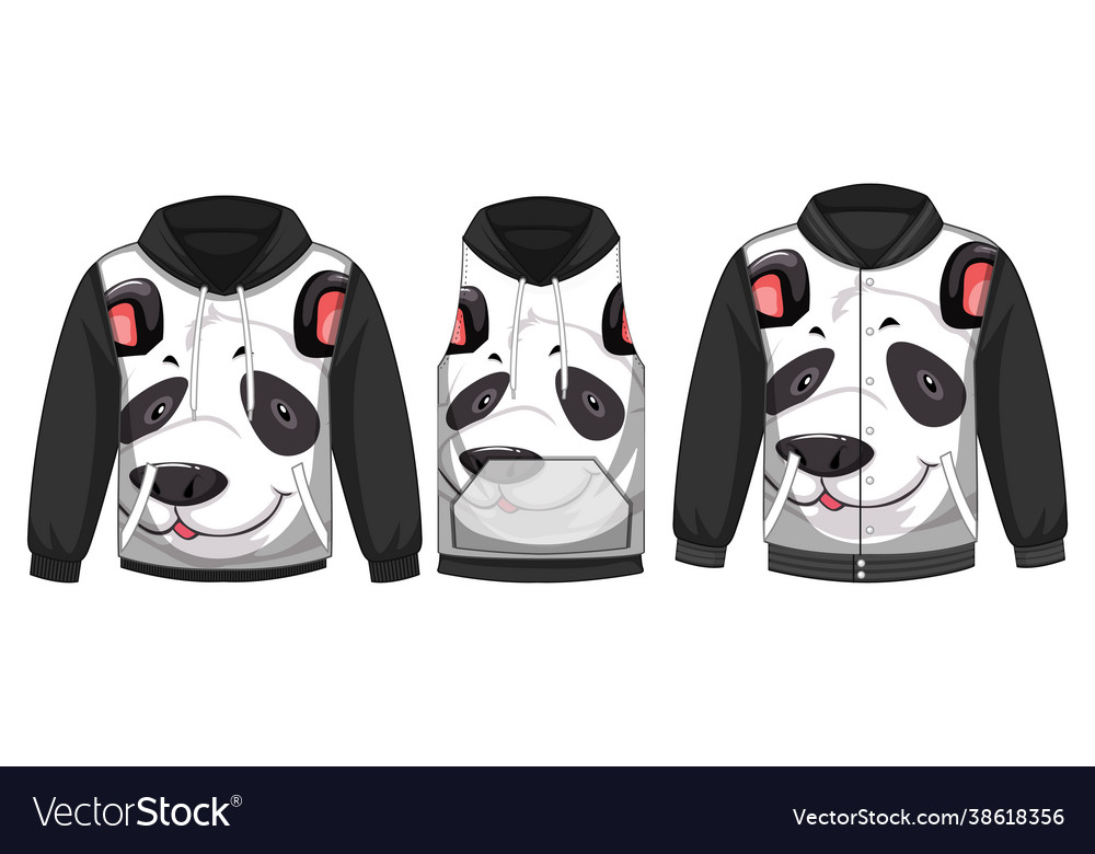 Set different jackets with panda face template