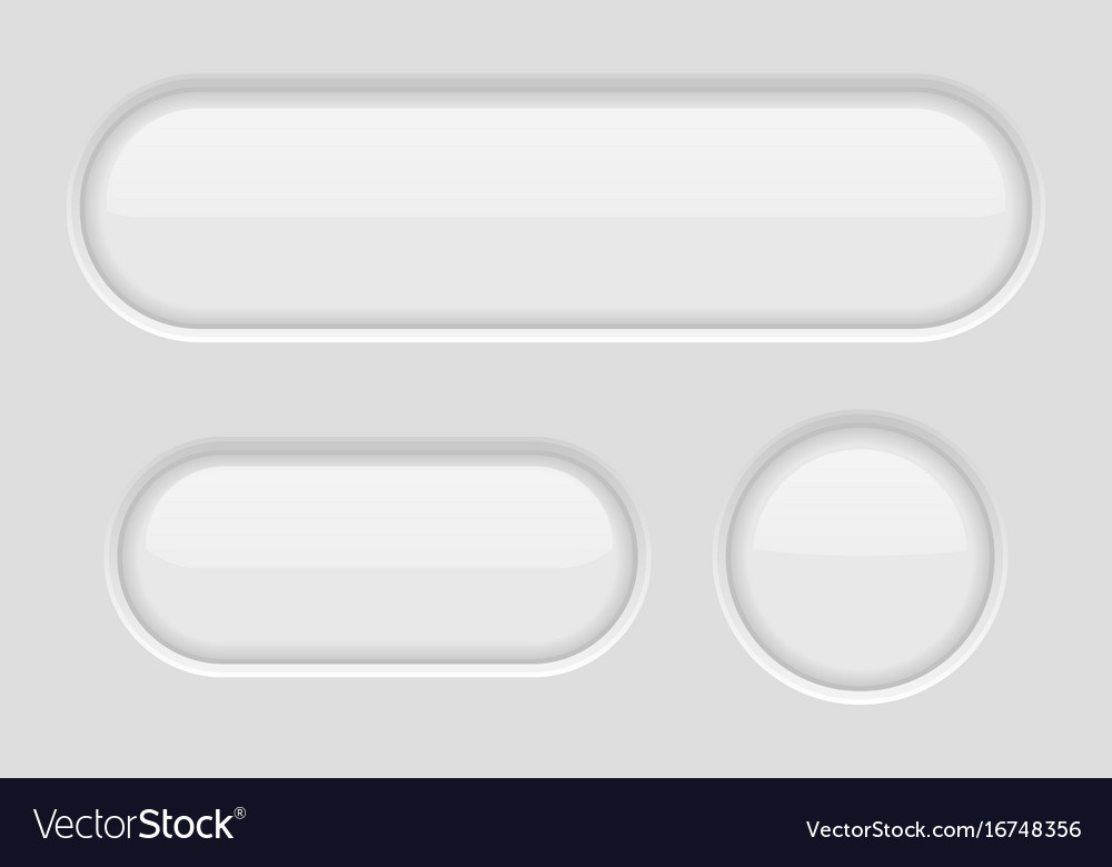 Set white buttons oval and round blank web