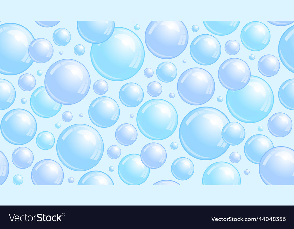 Soap bubbles seamless pattern repeated foam vector image Soap bubbles seamless pattern repeated foam