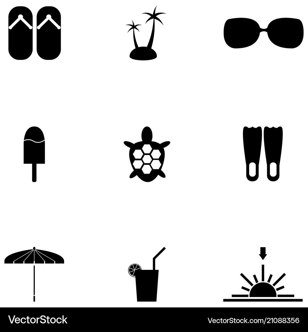 Summer icon set Royalty Free Vector Image - VectorStock