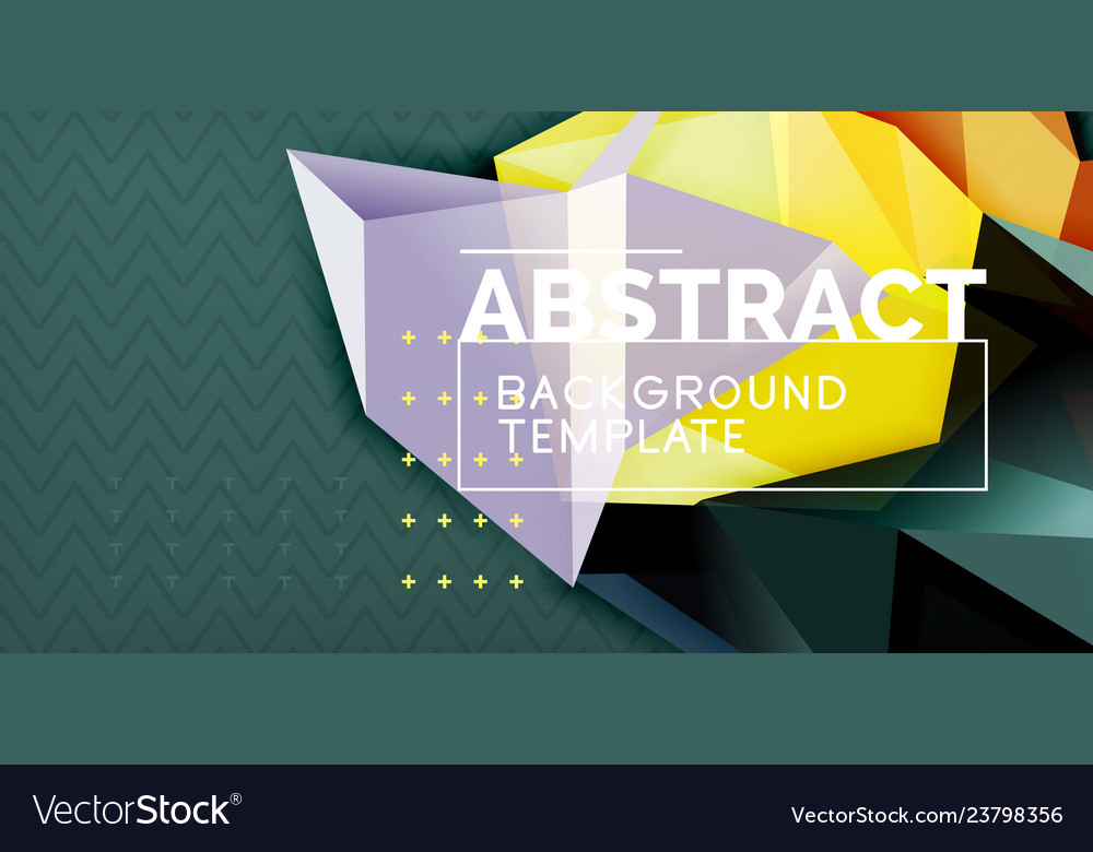 Triangular low poly background design vector image Triangular low poly background design