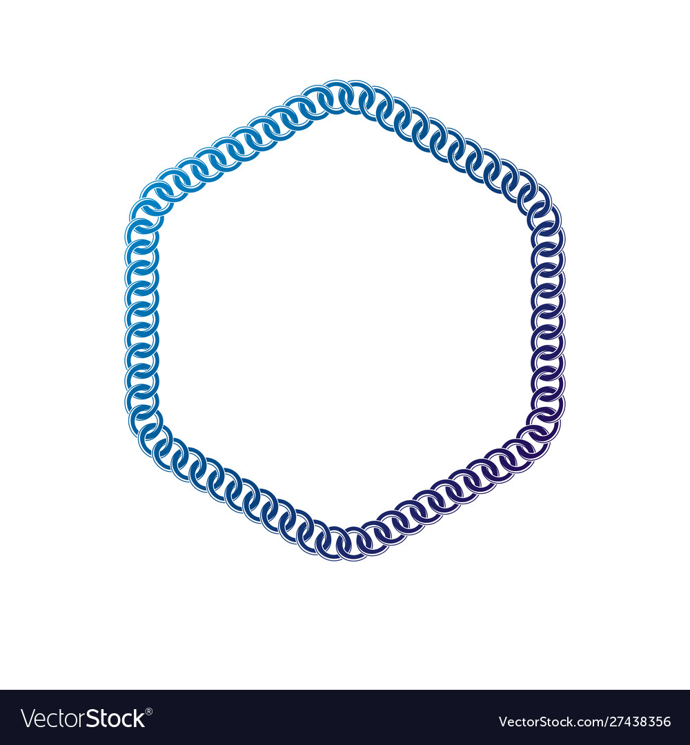 Vintage hexagonal frame created with connected vector image Vintage hexagonal frame created with connected